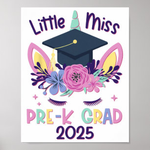 Póster Pequeña graduación preescolar de Miss Pre-k 2