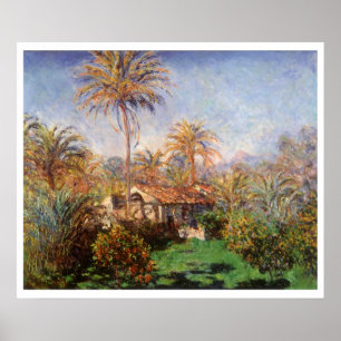 Póster Pequeña granja en Bordighera por Claude Monet