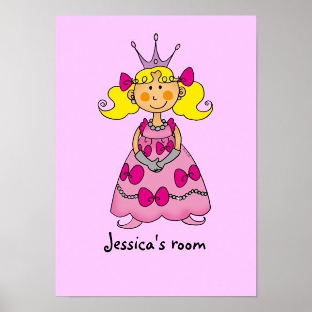 Póster Pequeña habitación de princesa (pelo rubio) (Frente)