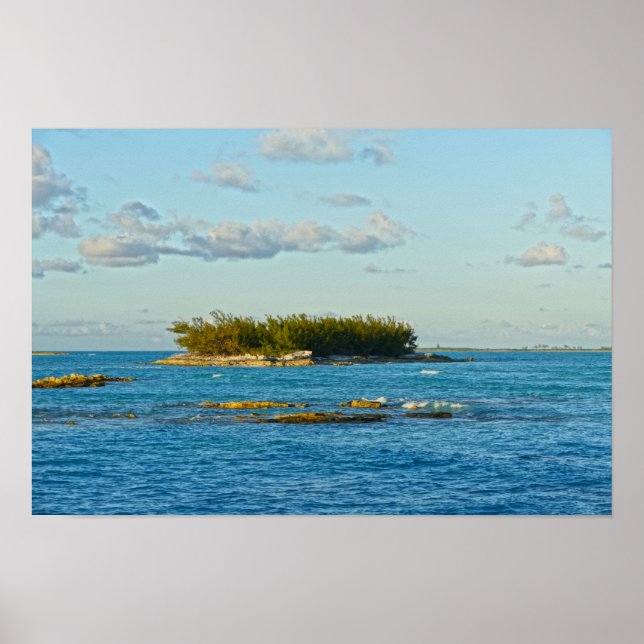 Póster Pequeña isla en Bahamas (Frente)