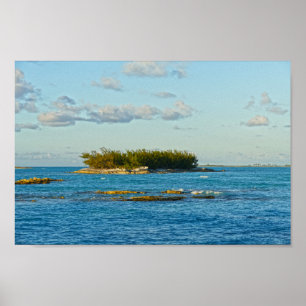 Póster Pequeña isla en Bahamas