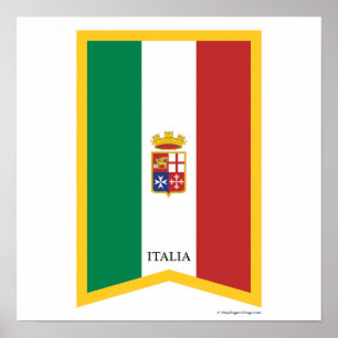 Póster Pequeña Italia Nueva York Poster de bandera italia