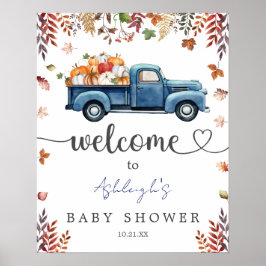 Póster Pequeña marca de bienvenida Baby Shower de calabaz