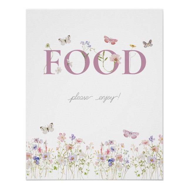 Póster Pequeña mariposa primera comida de cumpleaños (Anverso)