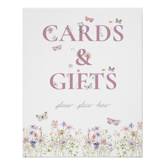 Póster Pequeña mariposa Rótulo de tarjetas de cumpleaños  (Anverso)