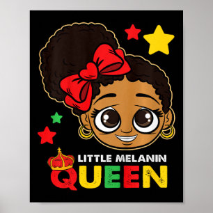 Póster Pequeña Melanina Reina Mes de Historia Negra Blm A