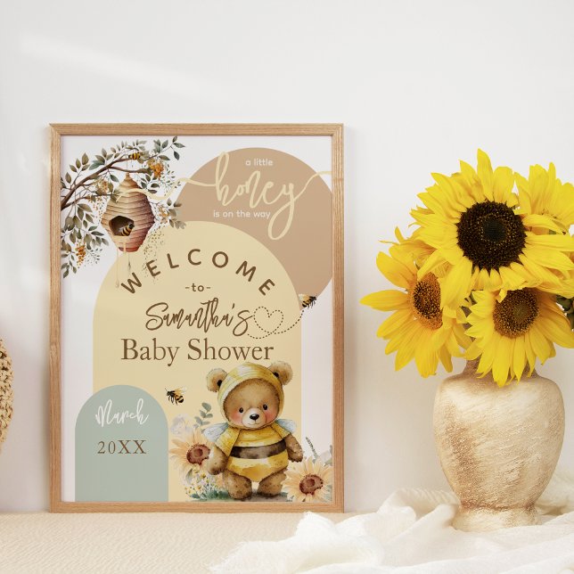 Póster Pequeña miel Bee Bear Baby Shower bienvenida (Subido por el creador)
