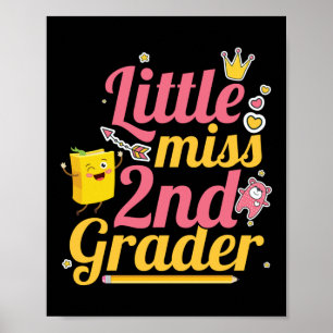 Póster Pequeña Miss 2do Grader Hola Segundo Grado