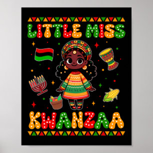 Póster Pequeña Miss Kwanzaa Feliz Chica Negro Kwanzaa Tod