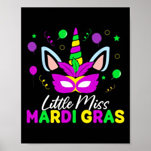 Póster Pequeña Miss Mardi Gras Cute Mardi Gras Niños Todd
