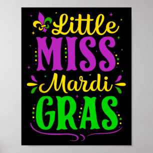 Póster Pequeña Miss Mardi Gras Jester Chicas A