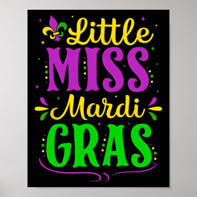 Póster Pequeña Miss Mardi Gras Jester Chicas A (Frente)