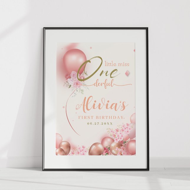 Póster Pequeña Miss ONE, maravillosa Poster de cumpleaños (Subido por el creador)