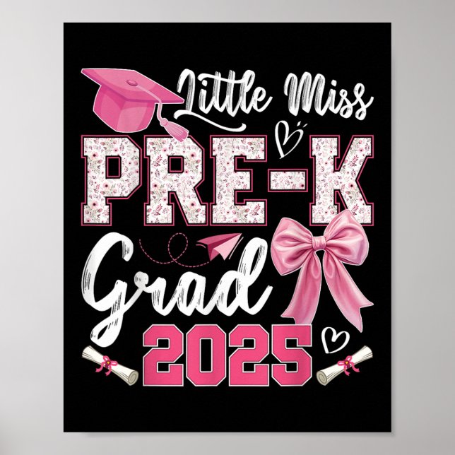 Póster Pequeña Miss Pre-k Grad 2025 Coquette Preschool Gr (Frente)