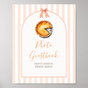 Póster Pequeña Naranja de Cutie Pie Gingham Photo Guestbo