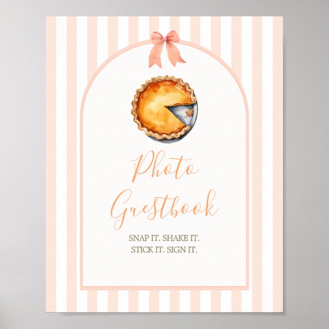 Póster Pequeña Naranja de Cutie Pie Gingham Photo Guestbo (Frente)