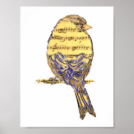 Póster Pequeña nota de música suave