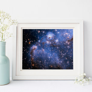Póster Pequeña Nube de Magallanes Foto Espacial Azul 10x8