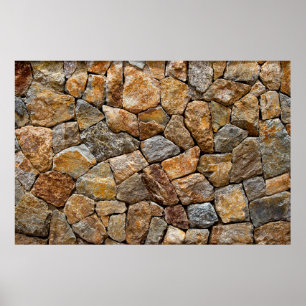 Póster Pequeña pared de piedra granulada 