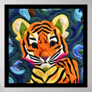 Póster Pequeña pila de tigres como el diseño