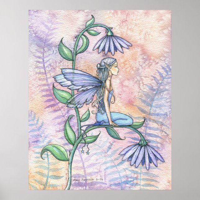 Póster Pequeña Poster de hadas azules de Molly Harrison (Frente)