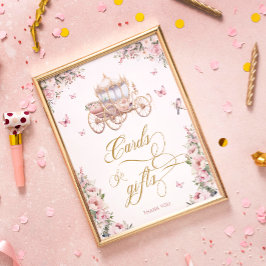 Póster Pequeña Princesa Rubor Pink Floral Cards and Gifts