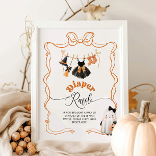 Póster Pequeña rifa de pañales de ropa de halloween de Bo