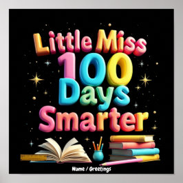 Póster Pequeña Señorita 100 Días Más Lista Celebra 100 Dí