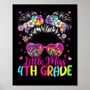 Póster Pequeña Señorita 4º Cuarto Grado Moño Desordenado
