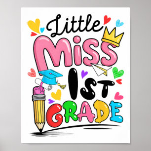 Póster Pequeña señorita de 1er grado de primaria linda ca