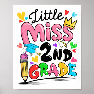 Póster Pequeña señorita de 2º segundo grado linda ck para