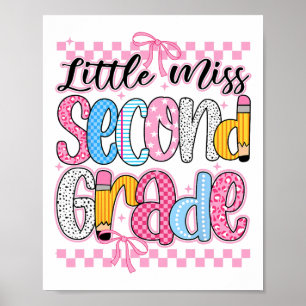 Póster Pequeña Señorita de 2do Grado Niña Coque para Regr