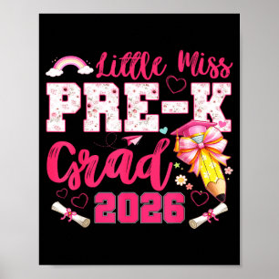 Póster Pequeña señorita graduada de prekín 2026 coqueta p