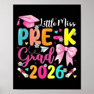 Póster Pequeña Señorita Graduada Pre-k 2026 Graduación Pr