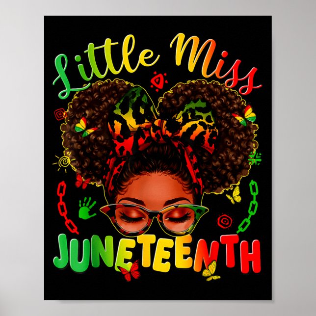 Póster Pequeña señorita Juneteenth orgullo afro cabello a (Frente)