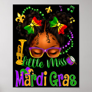 Póster Pequeña Señorita Mardi Gras Lazo Niñas Niños Nueva