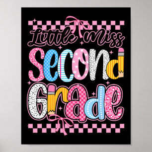 Póster Pequeña Señorita Niña de 2do Grado Regreso a la Es