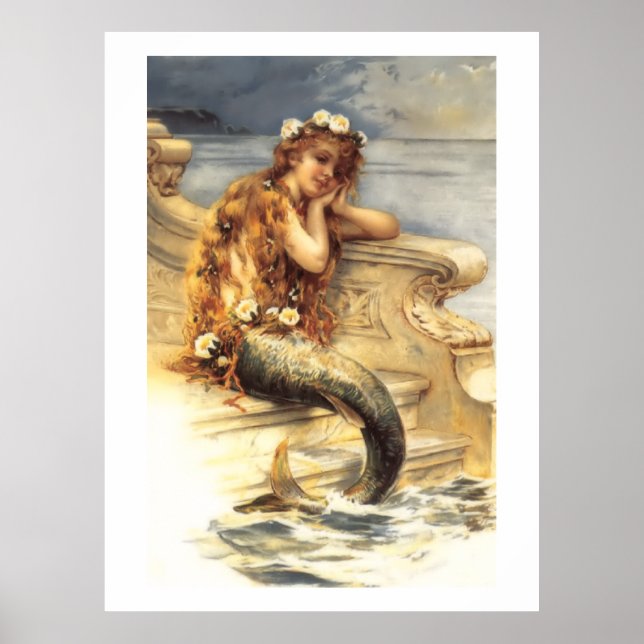Póster Pequeña sirena de vintage (Frente)