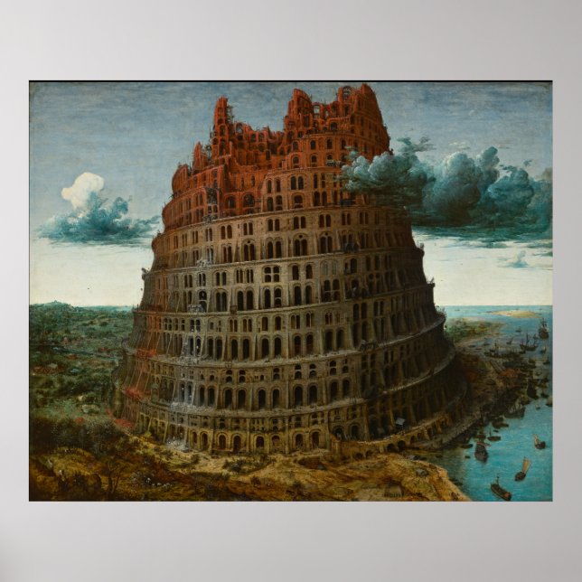 Póster Pequeña torre de Babel de Pieter Bruegel el mayor (Frente)