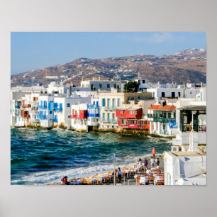 Póster Pequeña Venecia, isla de Mykonos.