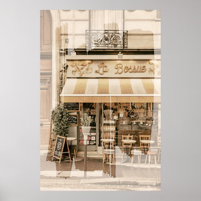 Póster Pequeña y acogedora Panadería Desayuno Lugar París (Frente)