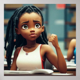 Póster Pequeña y pequeña chica afroamericana en Poster es