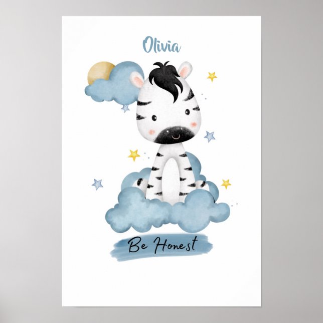 Póster Pequeñas cebra de lecciones de las nubes (Frente)