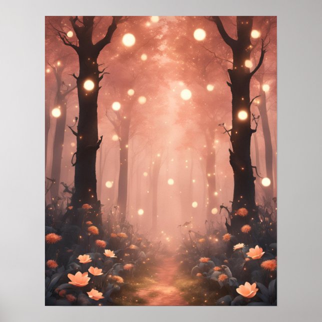 Póster PEQUEÑAS LUCES DE LA PAZ DE LOS bosques encantados (Frente)