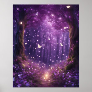 Póster PEQUEÑAS LUCES DE PURA DE bosque encantado