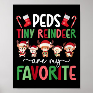 Póster Pequeñas Navidades de renos de mascotas enfermeras