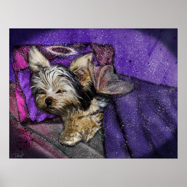Póster Pequeñas yorkie saltando ánades y Poster de Halo (Frente)