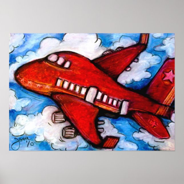 Póster Pequeño avión rojo (Frente)