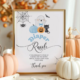Póster Pequeño barquillo Halloween Blue Diaper raffle