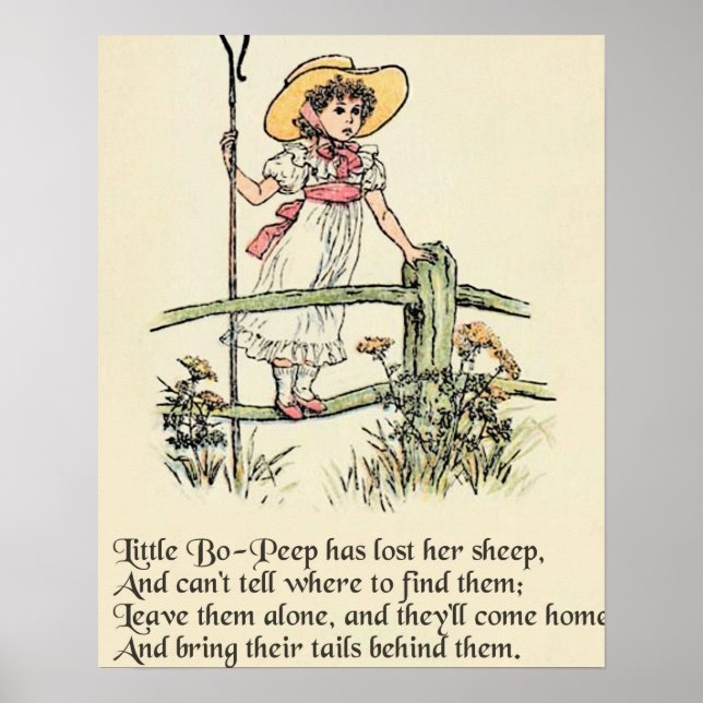 Póster Pequeño Bo-Peep: La enfermera Kate Greenaway clási (Frente)